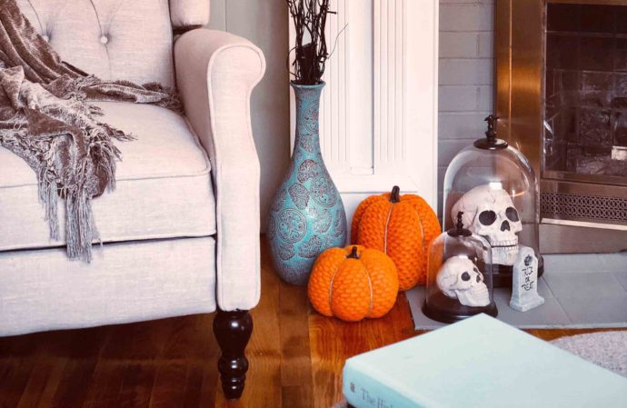 celebrating halloween and fall with indoor decorations