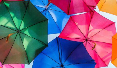 multi-colored umbrellas