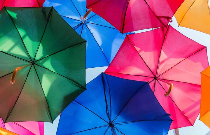 multi-colored umbrellas