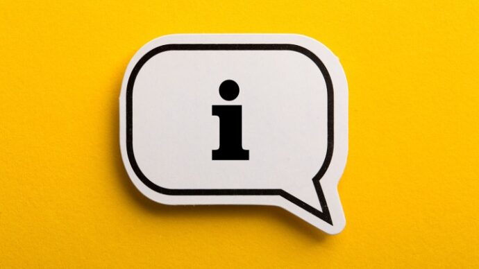 image of information symbol in a chat bubble