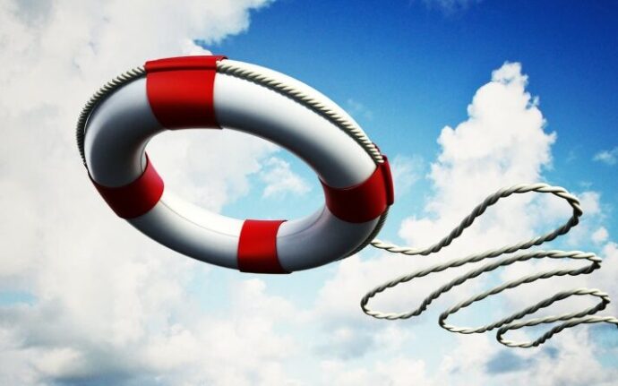photo of a life saver being thrown in the air