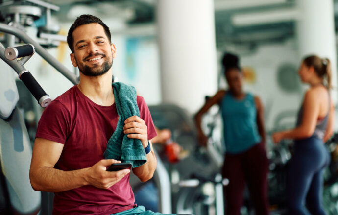 Man using community gym